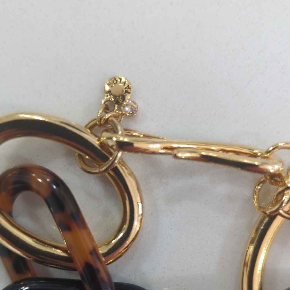 Ann Taylor Gold, Black and Tortoise Chain Link Bracelet - Picture 4 of 7